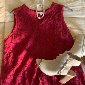 Burgundy Lace Tank